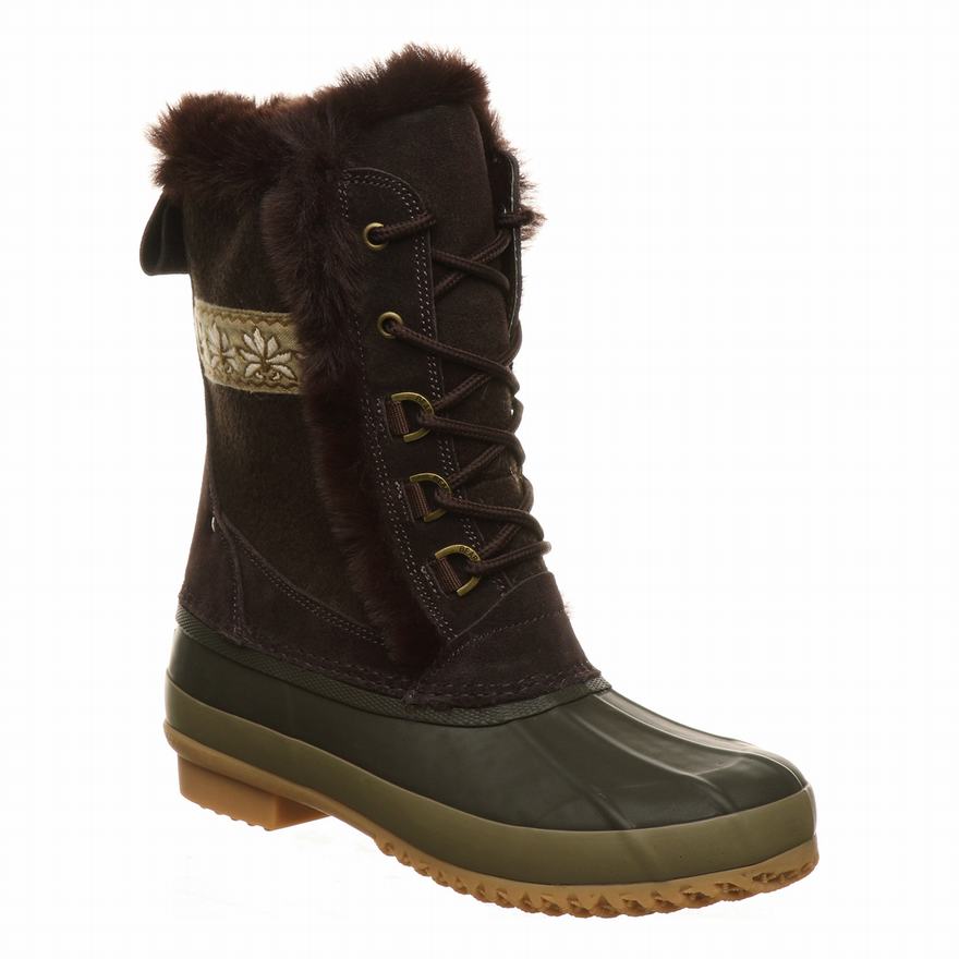 Bearpaw Tess Ankle Boots UK - Women's Boots Chocolate ||VPDQTI-304||